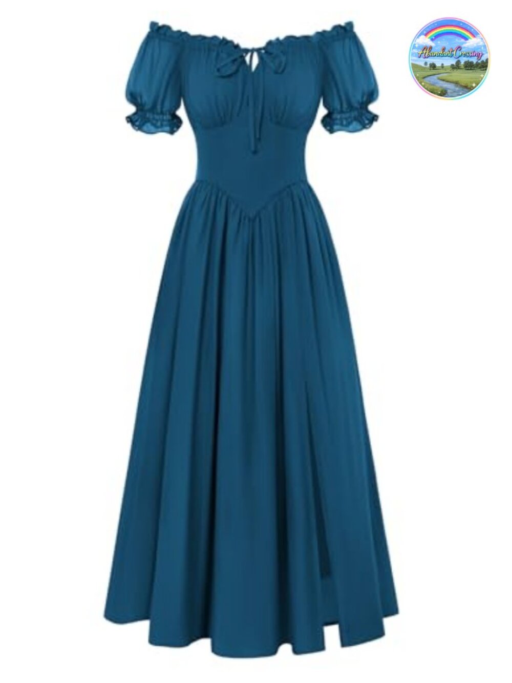 Off Shoulder Renaissance Milkmaid Corset Dress Chiffon Smocked